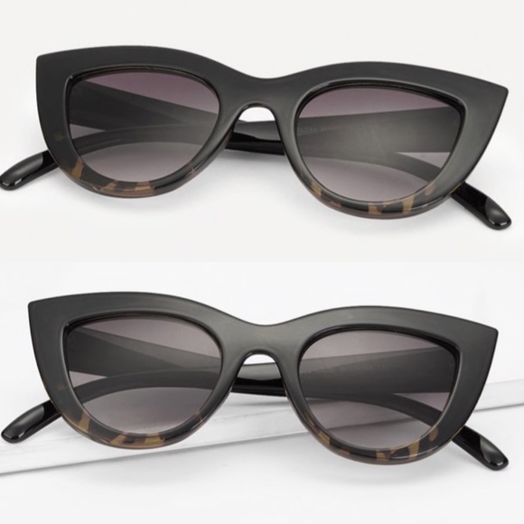 {CARIS} BLACK TORTOISE ACCENT FRAME SUNGLASSES - Picture 3 of 4